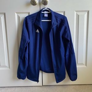 Navy blue Adidas jacket.